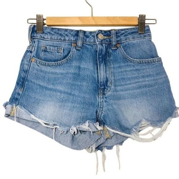 PACSUN Distressed Denim Mom Shorts Size 23 - Picture 1 of 7
